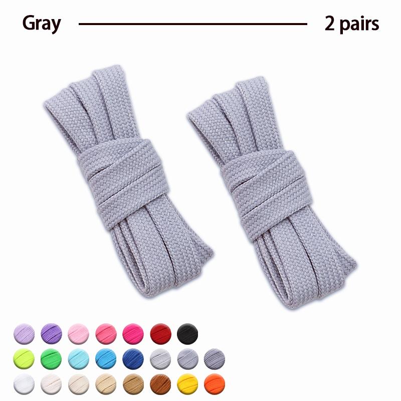 2Pair Flat Cotton Shoelaces Wide Sneaker Replacement Shoe Laces Classic Colored Shoelaces 80/100/120/140/160cm Unisex Shoestring