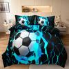 3D Blue Soccer Print Duvet Cover Set, Featuring An Energetic Bedding Set For A Sporty And Invigorating Home Or Dorm Atmosphere