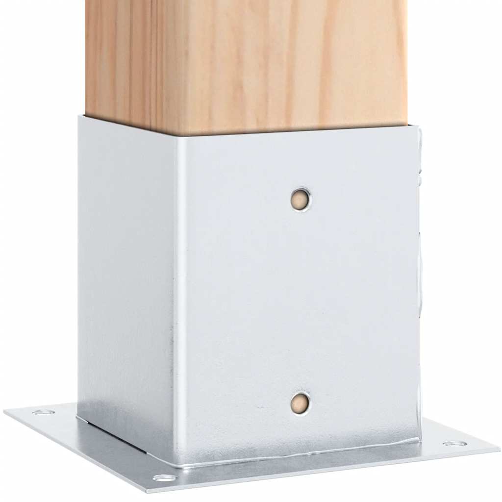 vidaXL Pfostenträger Quadratisch 4Stk. Silber 121x121mm Stahl Verzinkt