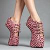 JIALUOWEI 18CM Hohe Hoof Heels Schuhe Ballett Schuhe Leopard Sexy Feitsh Pumps
