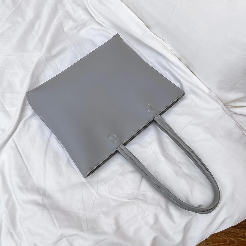 

2025 spring and summer tote bag women s large-capacity simple commuter bag handbag women s bag shoulder bag storage retro style серо голубой