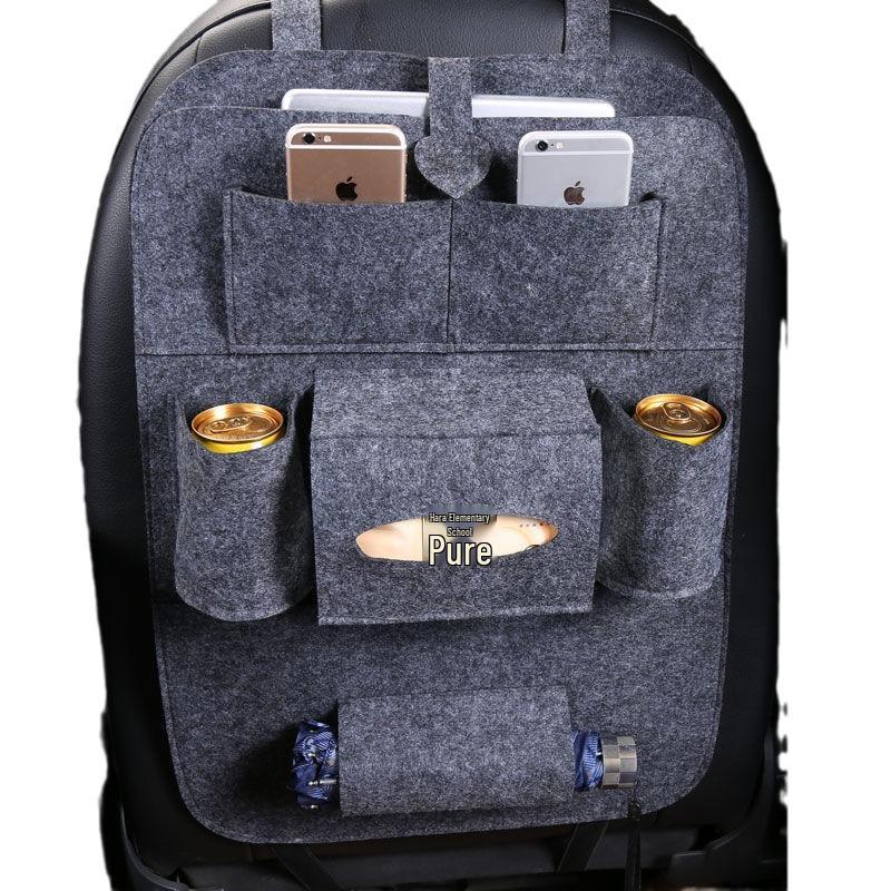 Car Seat Back Organizer - Hanging Felt Storage Bag for Vehicle Interior