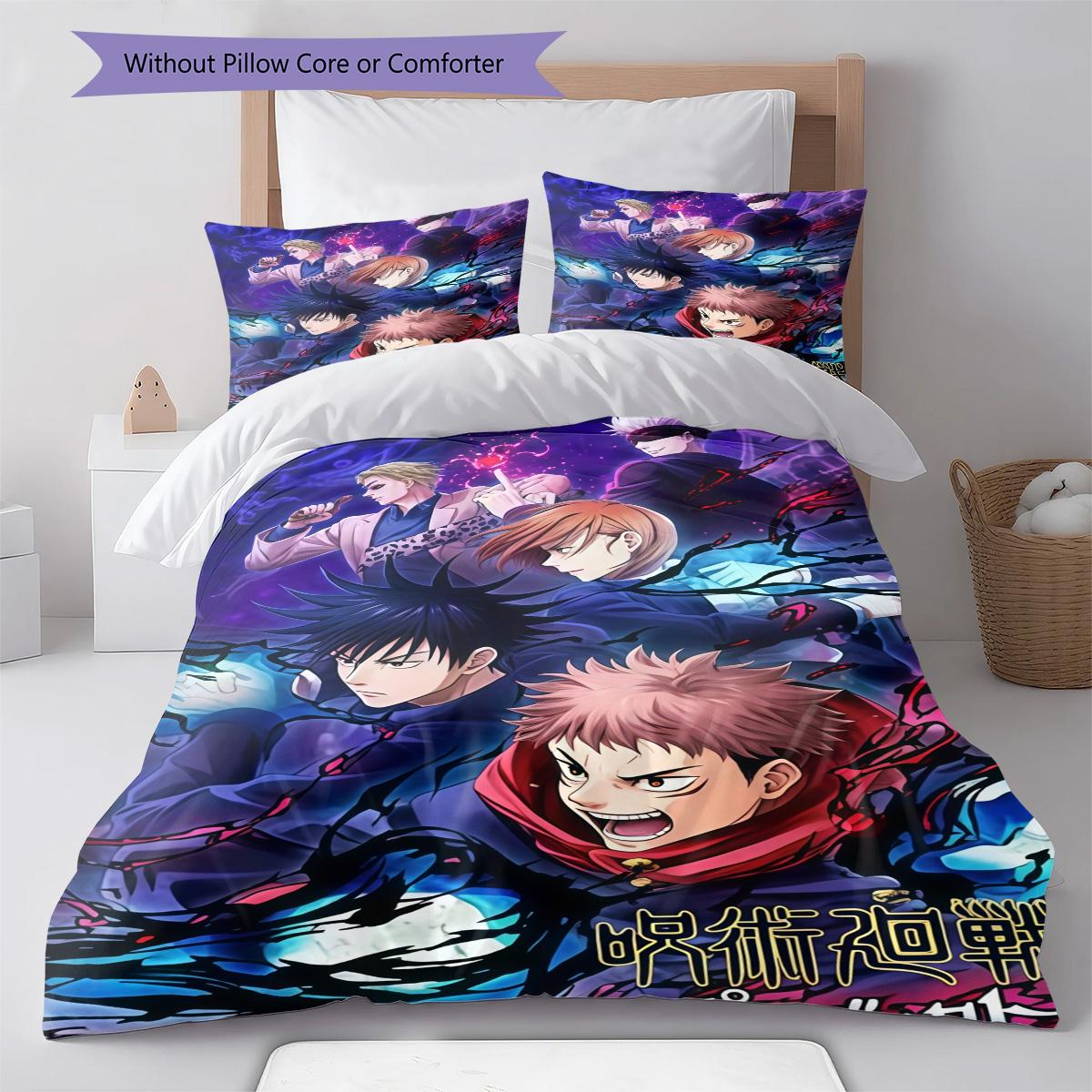

Gojo Sensei BlanketPattern Bedding Quilt Set Quilt Cover Pillowcase Home Decoration Birthday Gift (1 * duvet cover + 2 * pillowcase, without core) 135x200cm