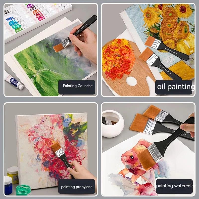 Watercolor Oil Art Paint Brush 7 Styles Memory Nylon Hair Painting Brushes Set Wood Handles Acrylic Paints Drawing Brush Tools