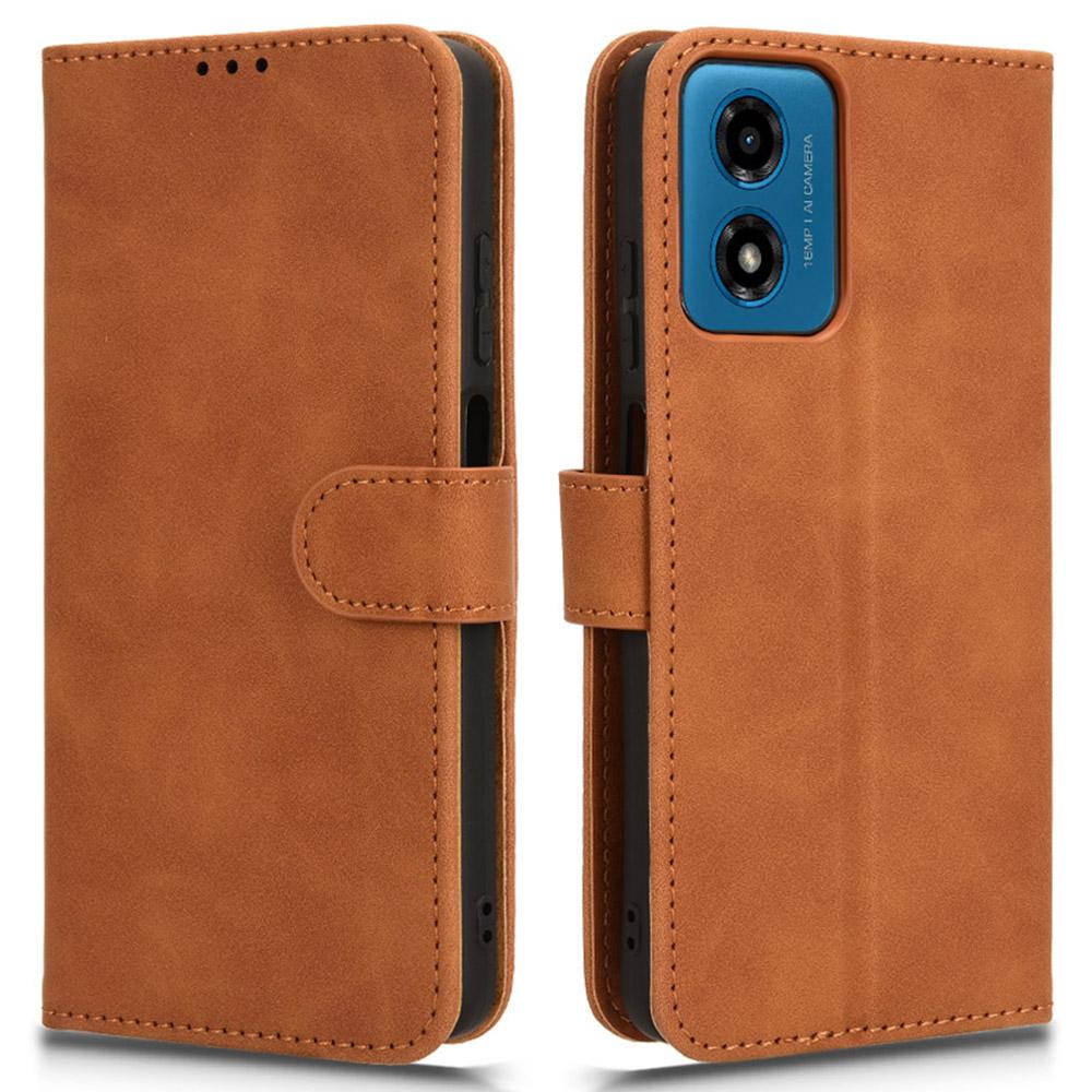 Pentru Motorola Moto E14 4G/G04 4G/G04s 4G/G24 4G Husă din piele PU cu textură fină tip piele, cu clapetă și portofel