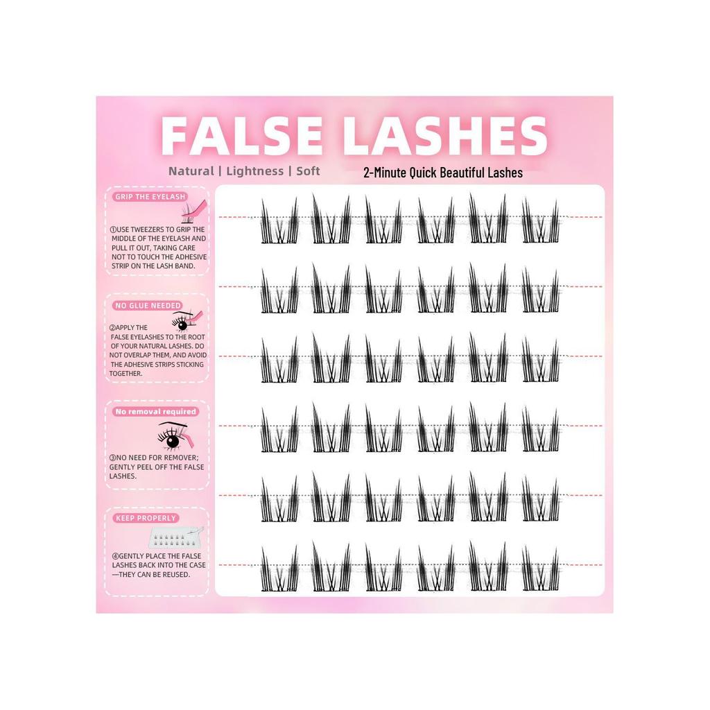 Natural Self-Adhesive Hard Stem Cat Elf Eyelashes - No Glue Needed, Little Devil Style