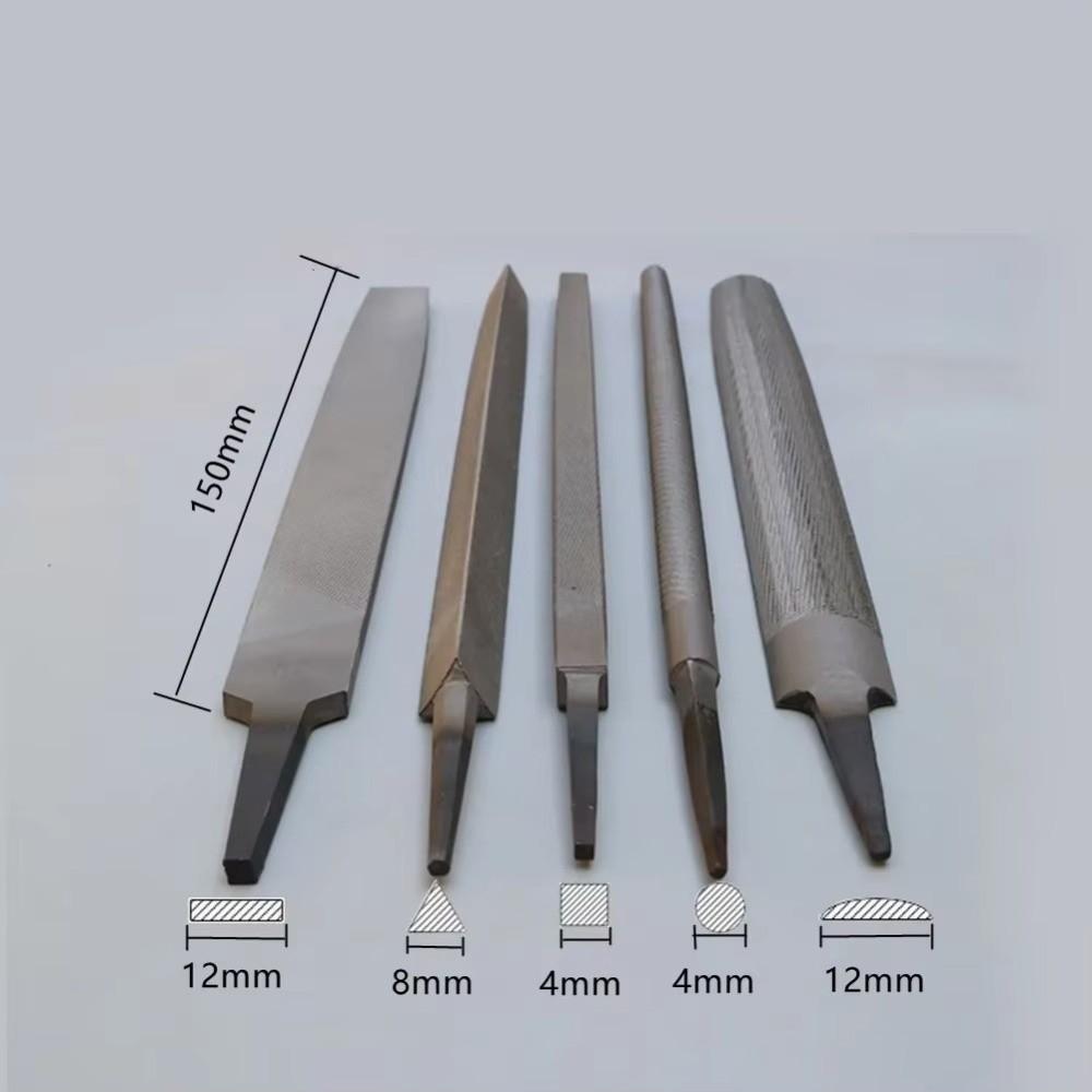 5Pcs Flat/Round/Half Round/Triangle/Square Woodworking Steel Rasp 6 Inch File Flat For Metalworking