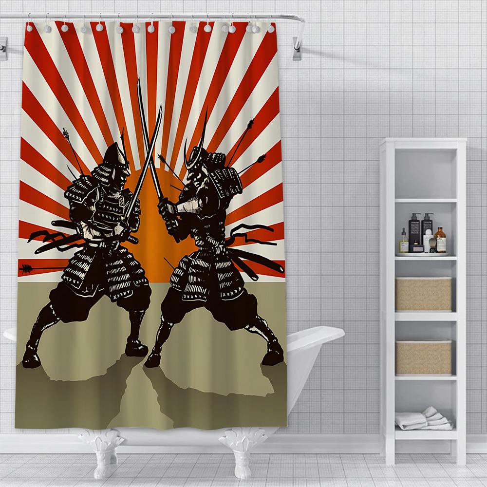 Japanese samurai devil Shower Curtain Waterproof Polyester Fabric Paint Bath Curtains Home Bathroom Decor Curtain With Hook