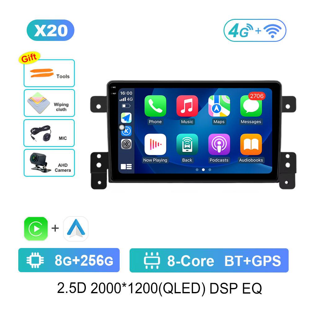 Car Video Multimedia Player DSP Stereo 2.5D Screen for Suzuki Grand Vitara 3 2005 - 2015 Navi GPS Android 14 WiFi BT Head Unit