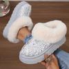 Large Size Snow Boots Women's Winter New Fashion Sequined Thick Soled Cotton Shoes with Plush Insulation and Anti Slip Snow Boot