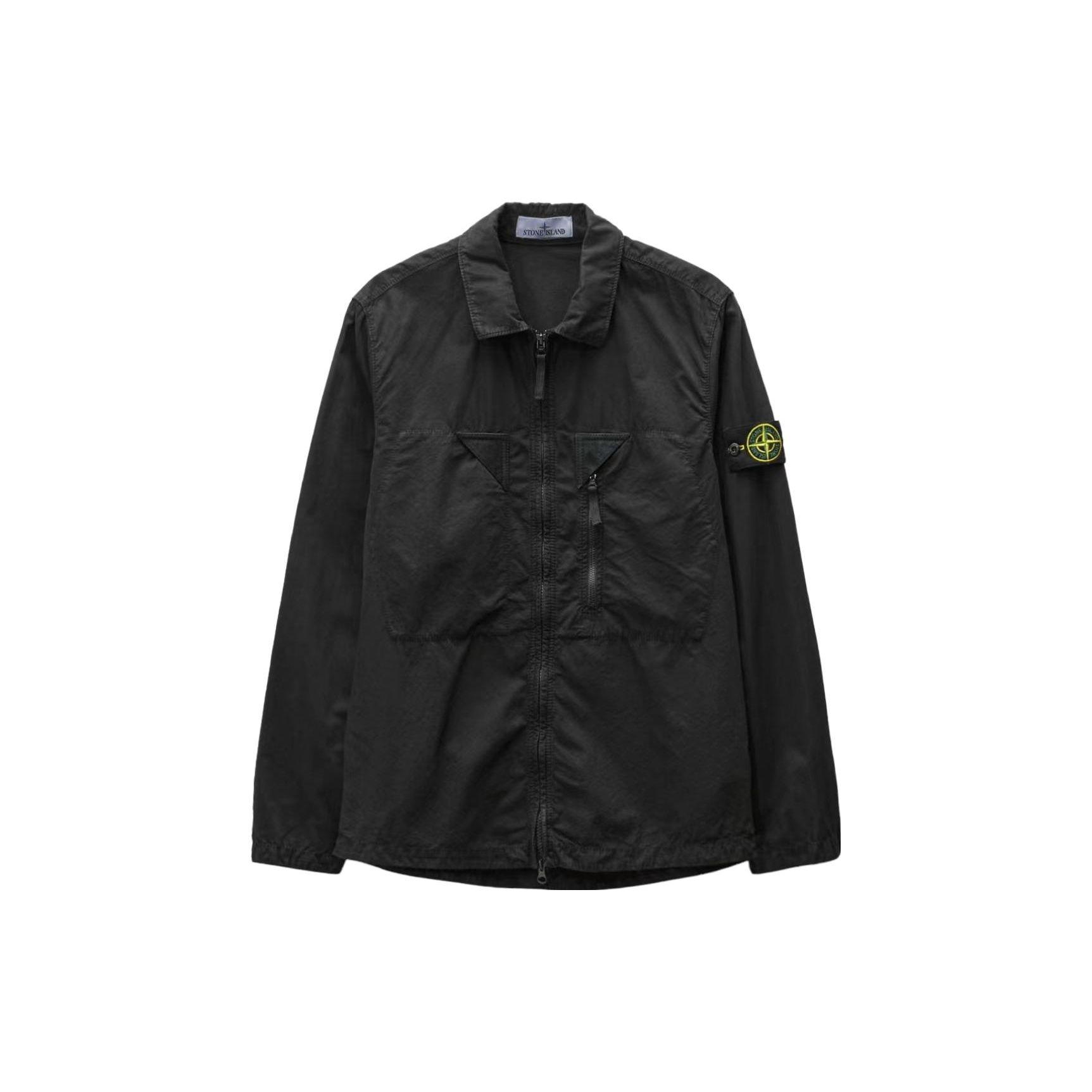 

Stone Island Water Washed Single Pocket Side Zipper Canvas Jacket Unisex Jacket 7815106WN-V0129 M