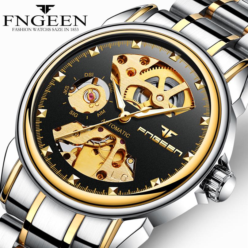 Couple Mechanical Watch Business Double-sided Hollow Men's Watch Waterproof Mechanical Gift Watch
