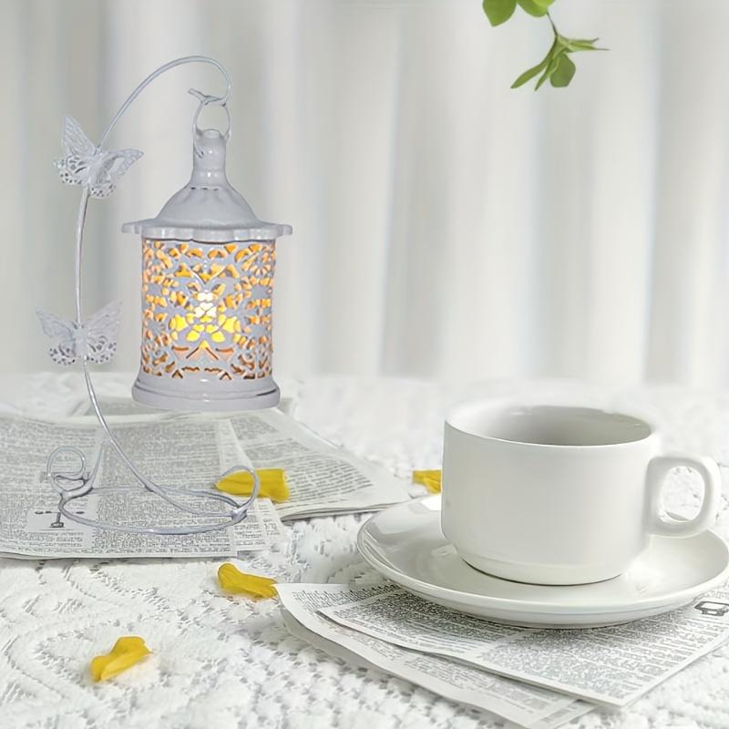 1pc European-Style Iron Hollow Butterfly Holder Decorative Crafts for Ramadan Eid Al-Fitr And Eid Al-Adha Christmas Decorations Halloween Decorations
