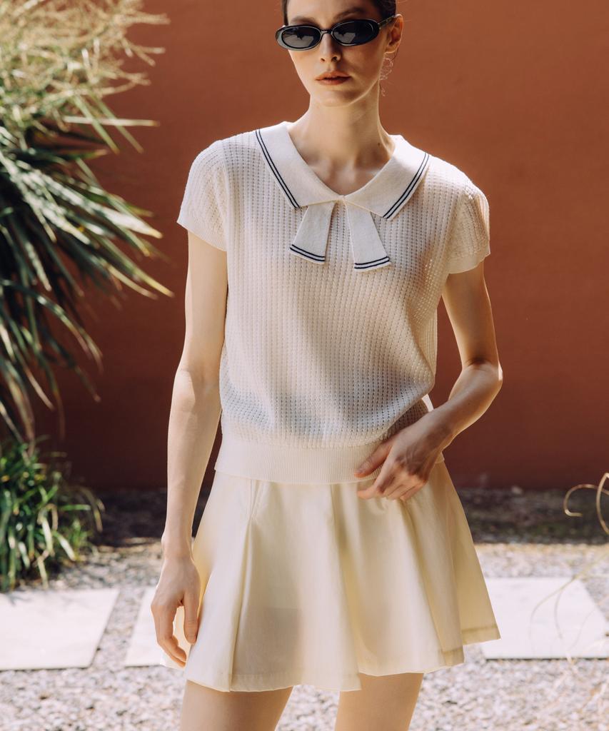 OBER GOLF Double Collar Tie Knit (Cream)