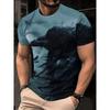Fashion Men's Crew Neck Short Sleeve 3D Casual Color Printing Casual Short Sleeve Crew Neck T-Shirt