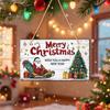 Christmas Gifts for Friends Santa Wooden Round Wall Decor, Vintage Hanging Ornaments, Handcrafted Pine Wood Holiday Signs Sign Door Window Wall,