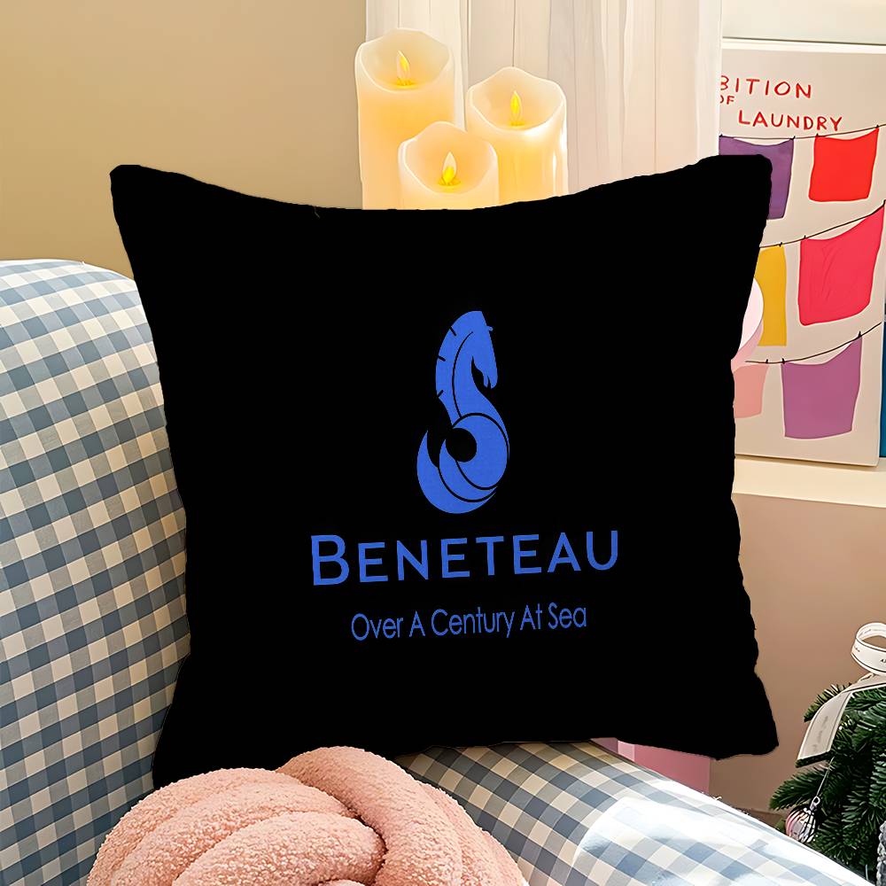 BBENETEAU Logo Cushion Cover Inches Farmhouse Decor Home Throw Pillow Covers for Couch Decorations