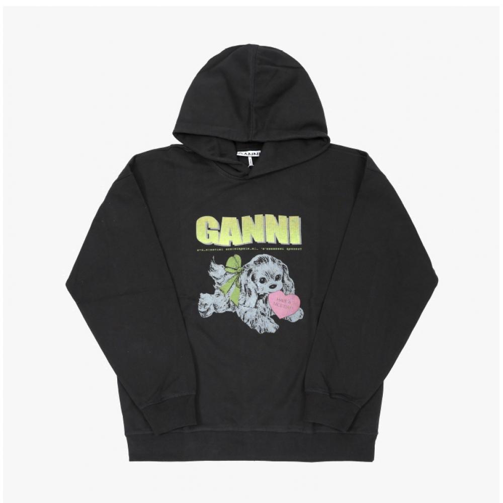 Ganni Women S Hoodie With Puppy Logo T4360 252