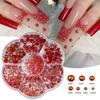 Semicircular Ab Pearl 7 Grid Plum Blossom Box Color Nail Art Pearl Diy Resin Pearl Nail Art Jewelry