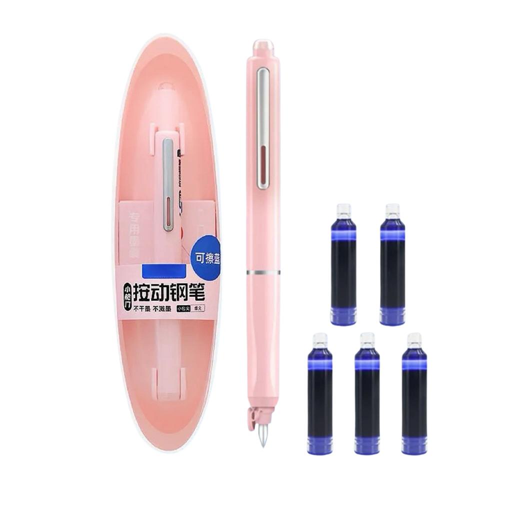 Space Capsule Click Pen, Small Cabin Door Technology Sense Student Homework Practice Calligraphy Fine Tip Nonsplash Ink Pen Set 2ml