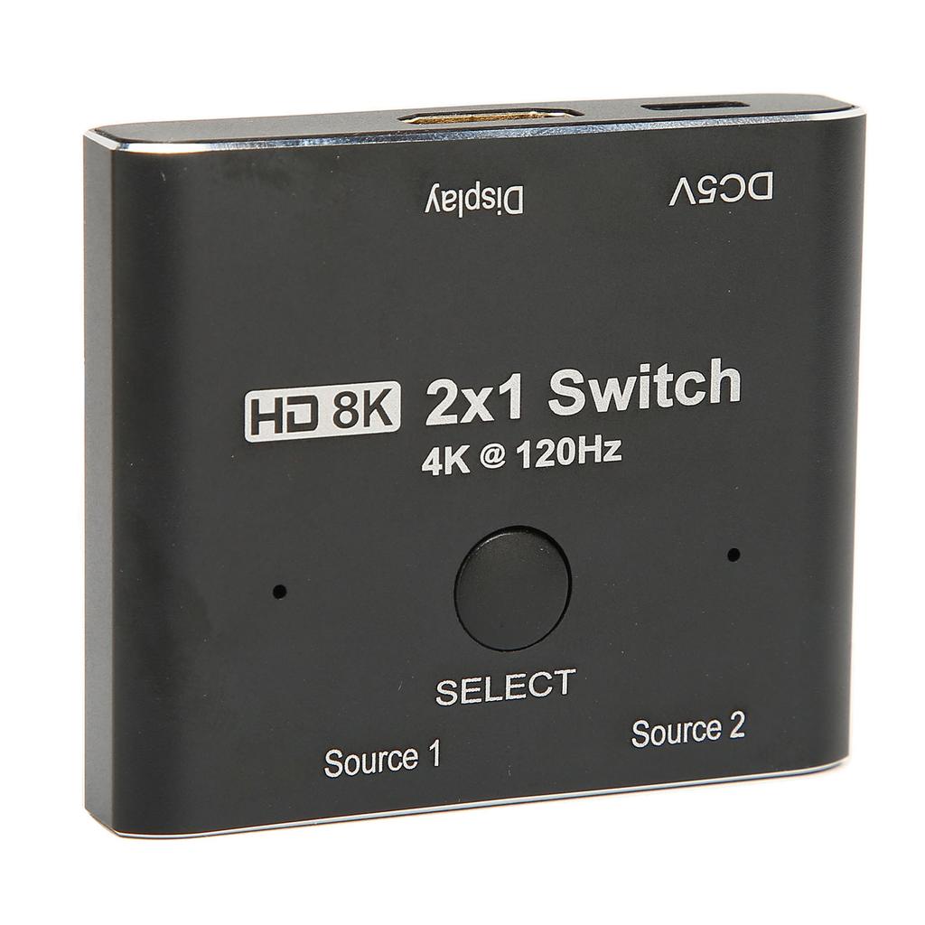 HD Multimedia Interface Switcher Aluminium Alloy 2 Way 8K 48Gbps HD Multimedia Interface 2.1 Switche