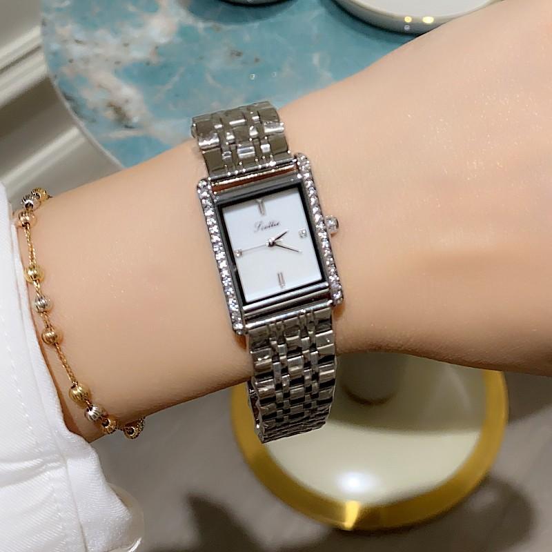 Fashion Women'S Watch Square Diamond Dial Temperament Stainless Steel Strap Personalized Watch Women