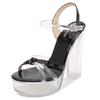 Origin fashion hipster creative new transparent crystal waterproof table high heel sandals
