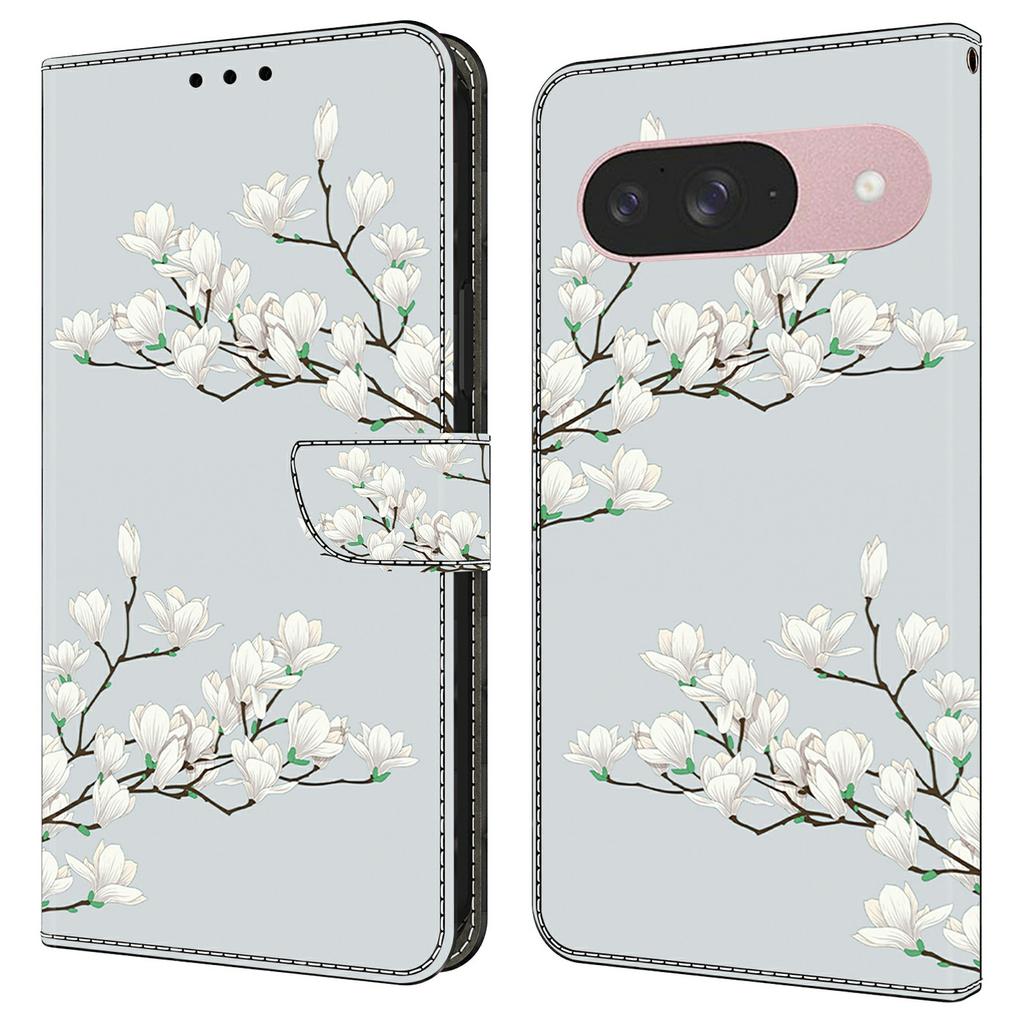 For Google Pixel 9 Pro/Pixel 9 Case Pattern Printing Anti-Drop Leather Flip Wallet Phone Cover