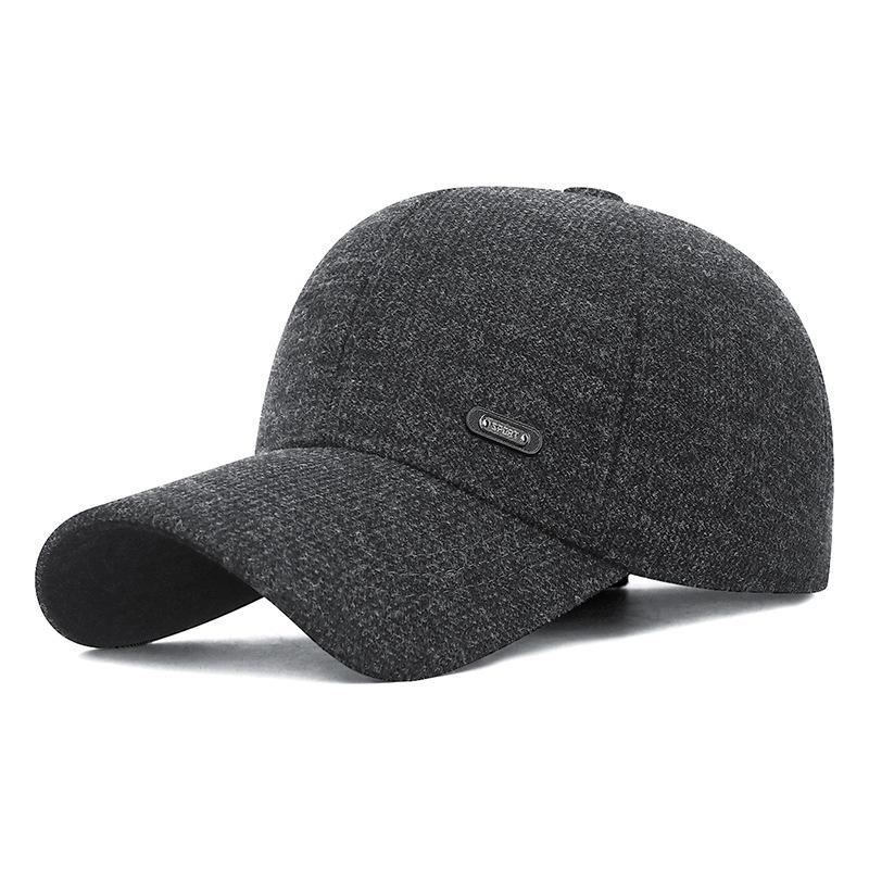 Men's thickened warm earflap baseball cotton hat - full coverage outdoor cold weather protection - dad's duckbill cap for middle-aged and elderly