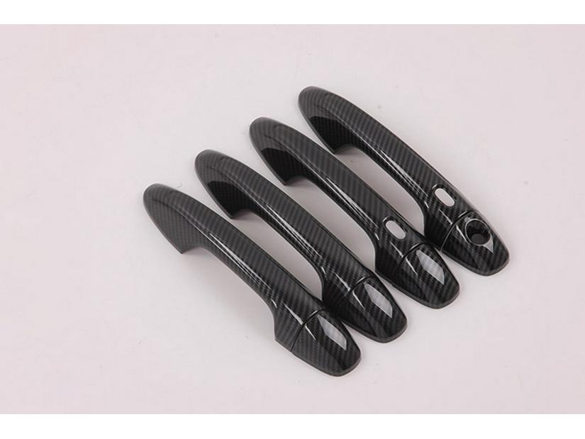 2019 Vios-ABS Black Carbon Fiber Smart Door Handle Decorative Trim