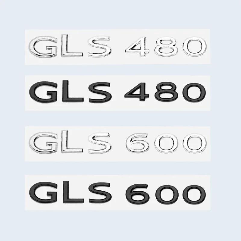 New Chrome Black Letters GLS480 GLS600 V12 Emblem for Mercedes-Benz GLS Class Car Fender Trunk Rear X167 Logo Sticker EZ5
