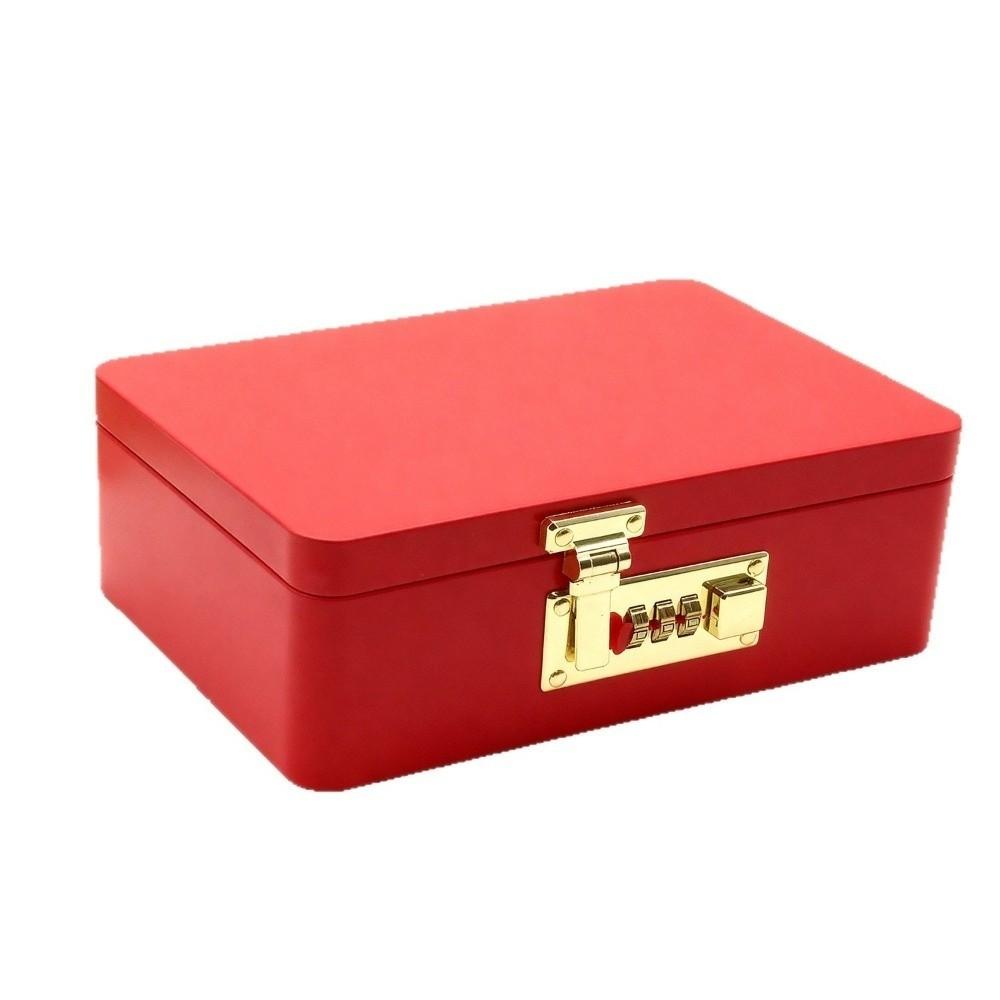 Combination Lock Storage Iron Box Metal Construction Storage Chest Gift Packaging