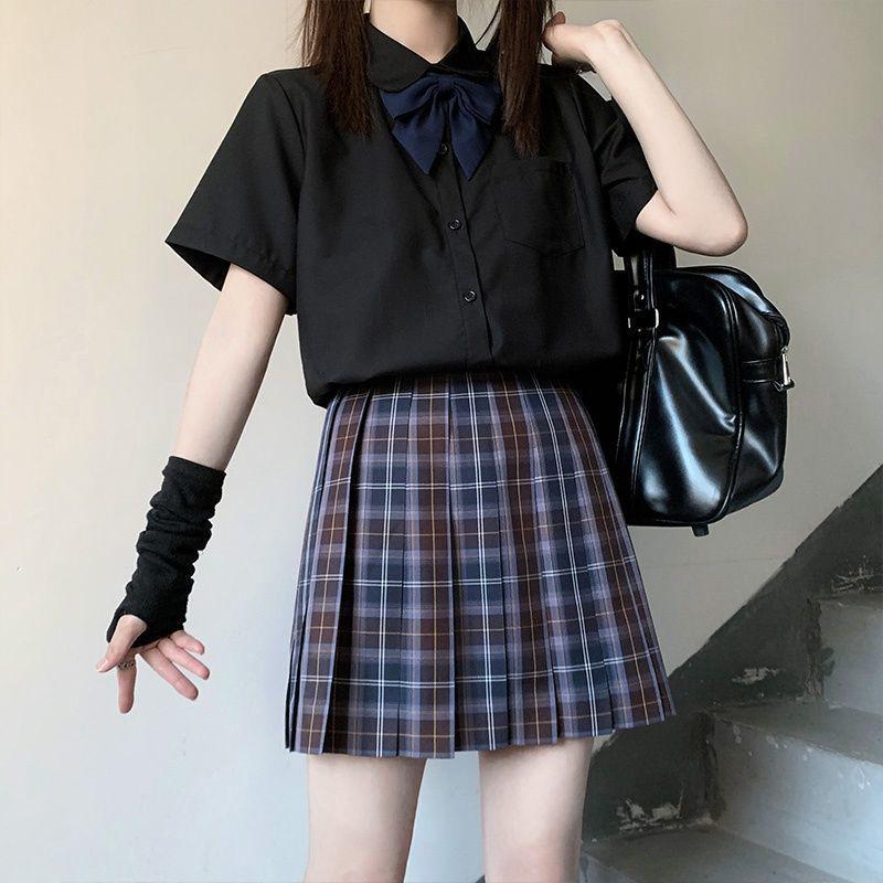 

Women s Japanese Style Short Sleeve JK Uniform Shirt XL чёрный