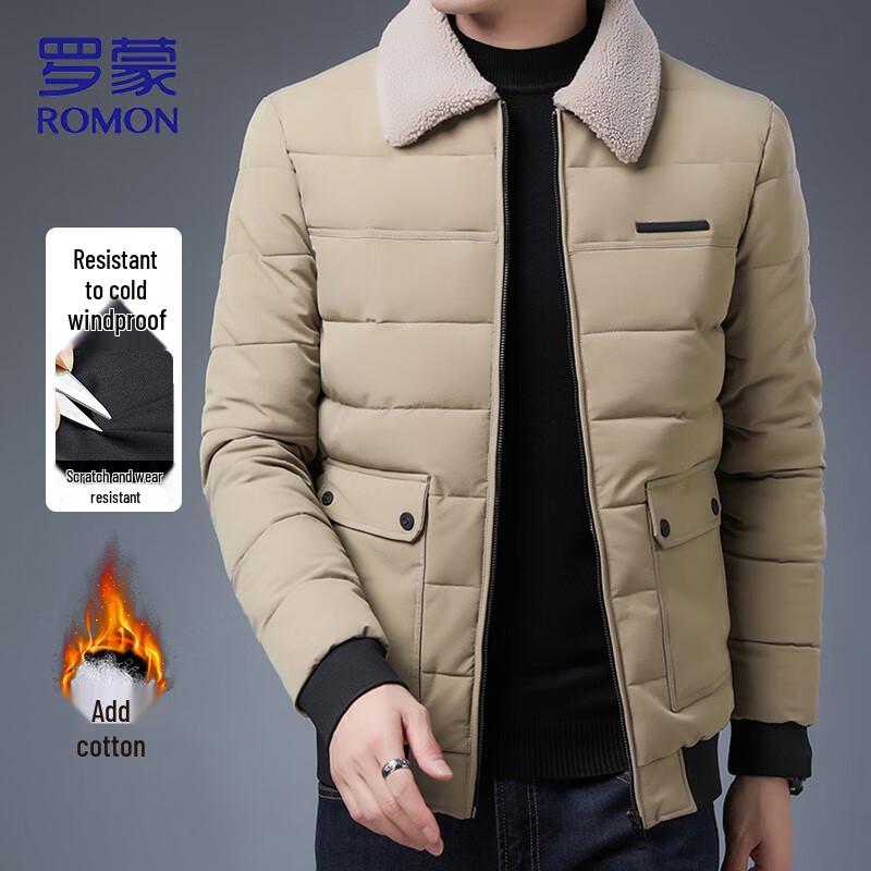 

Romon Men s Thickened Fleece-Lined Padded Jacket 4XL