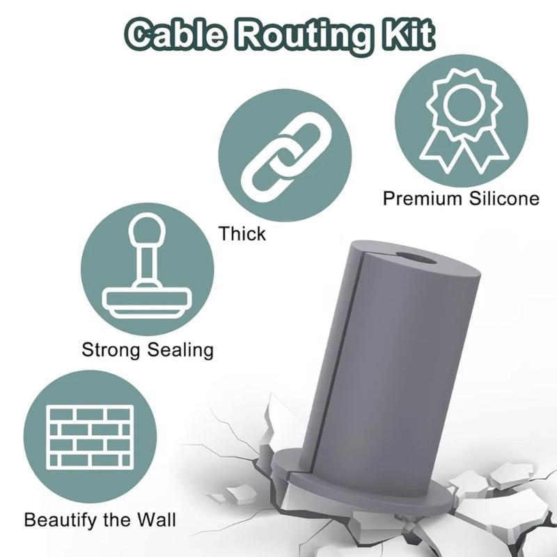 6Pcs Cable Routing Kits Furniture Wall Hole Bushing Cable Grommet Universals Cable Management Wire Organizers Easy Use
