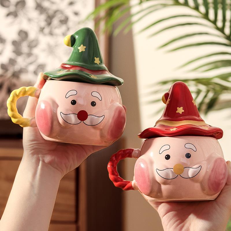 High-value Christmas Ceramic Cups, Mugs with Lids, Cute Girls, Girlfriends, Birthday Gifts, Souvenirs
