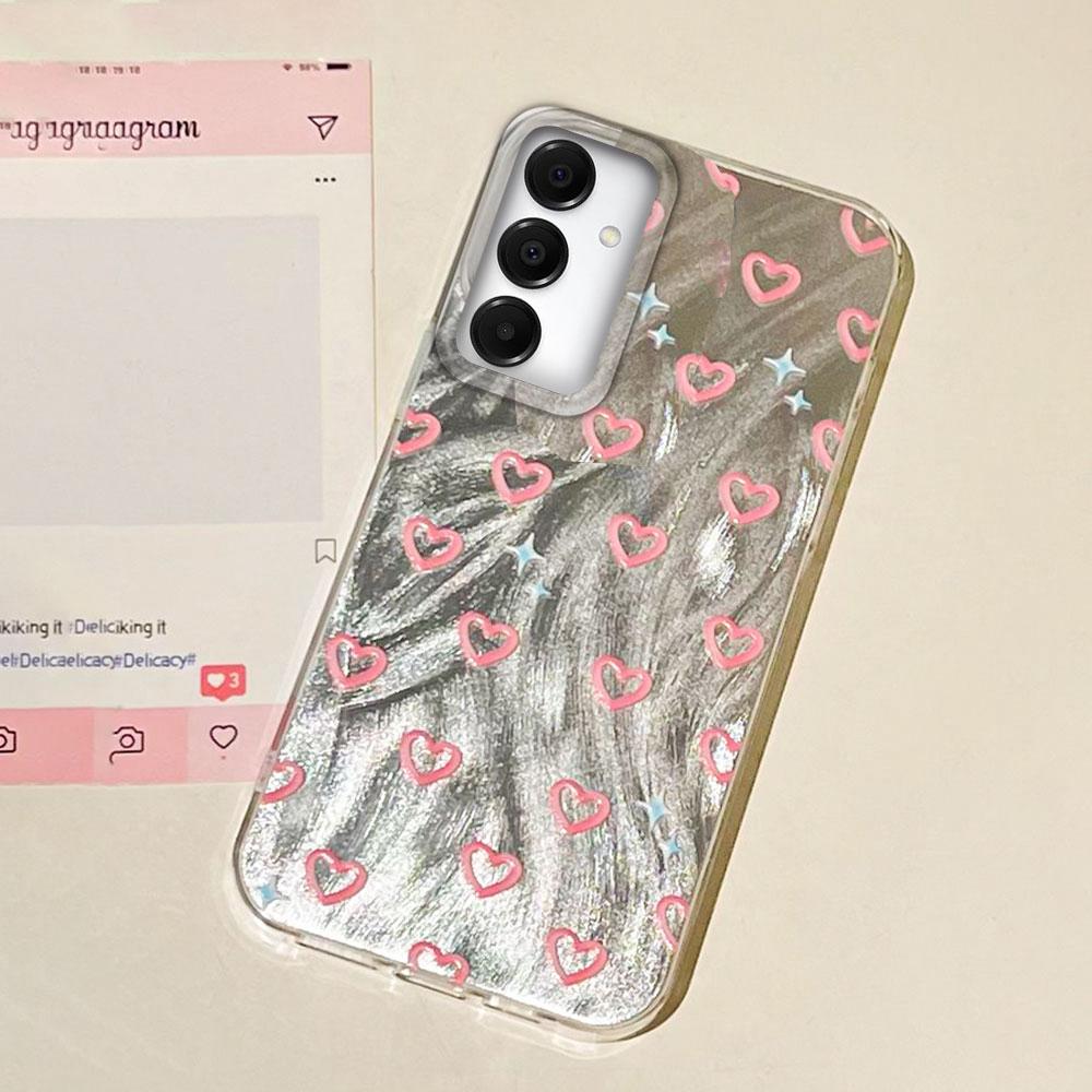 Niedliche rosa Liebesherz Handyhülle für Samsung Galaxy A55 A54 A34 A14 A24 A15 A25 A35 A56 A16 A26 A06 A53 Hülle Silikon Rückseite