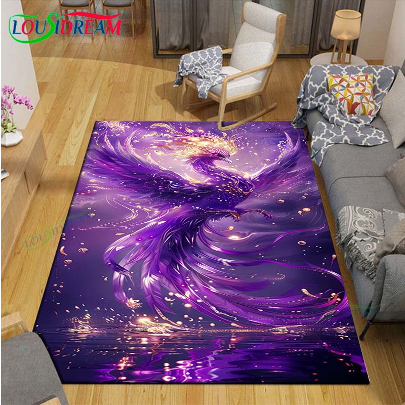 Popular Mythical Beast Phoenix Printed  Carpet Living Room Anti-Skid Area Rug Kids Bedroom Mats Yoga Mat Carpet Decor Gift
