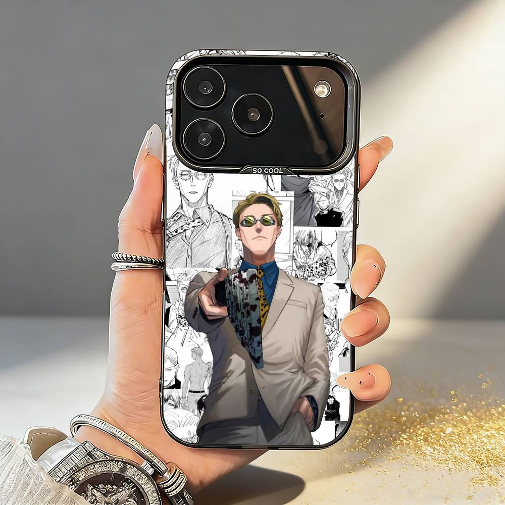 Anime K-Kento N-Nanami Phone Case For iPhone17,16,15,14,13,12,11,Pro,MAX Gray Matte Silicone Black Cover