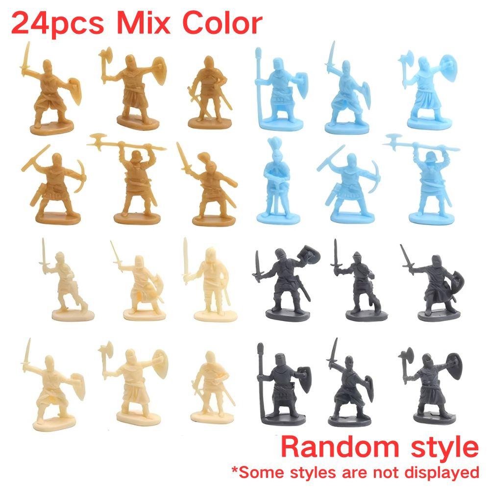 

24/50pcs Historical Medieval Knight Soldier Models, Assorted Color Military Collectibles for Diorama, Hobby Display YMY