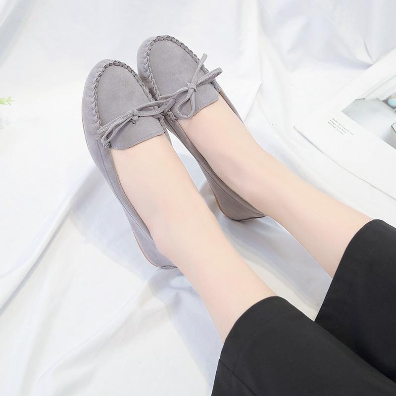 2025 European New Outer Wear Shallow Bow Casual Shoes 35-43 Foreign Trade Large Size Women's Shoes