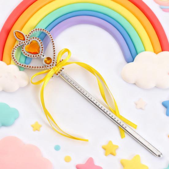 Magické hůlky ve tvaru srdce pro děti, dívky, princeznovské doplňky k převleku, vílí hůlka z umělého křišťálu na Vánoce, Halloween, párty, cosplay kostým