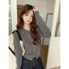 Single-breasted knitted jacket women's spring sweet age-reducing cardigan versatile simple long-sleeved top