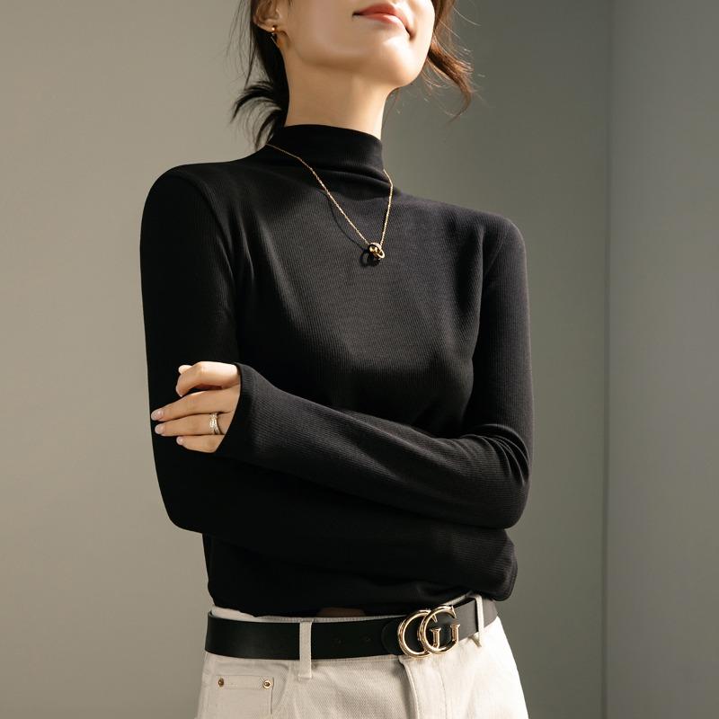 Women's Muscle Bottom Clothing Merino Wool Ankola Red Knitted Sweater Women's Warm Bottom Shirt Top Women's