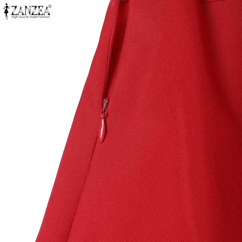 ZANZEA Women Summer V-Neck Casual Short Sleeve Dress