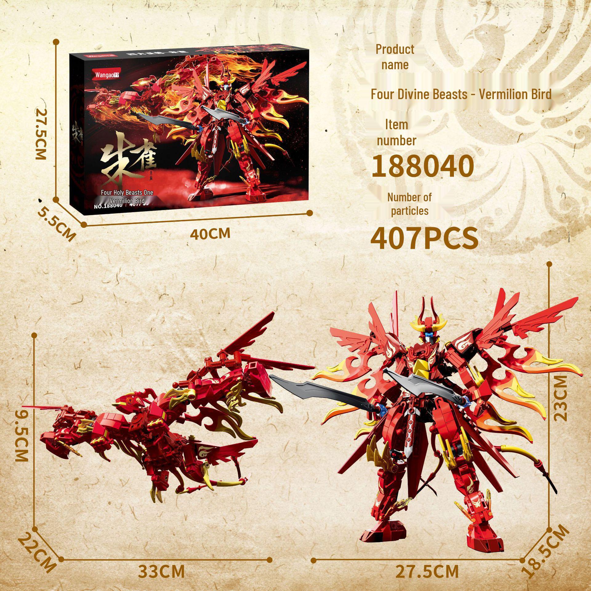 

Механические строительные блоки Лазурный Дракон и Белый Тигр - Набор 188040-188043