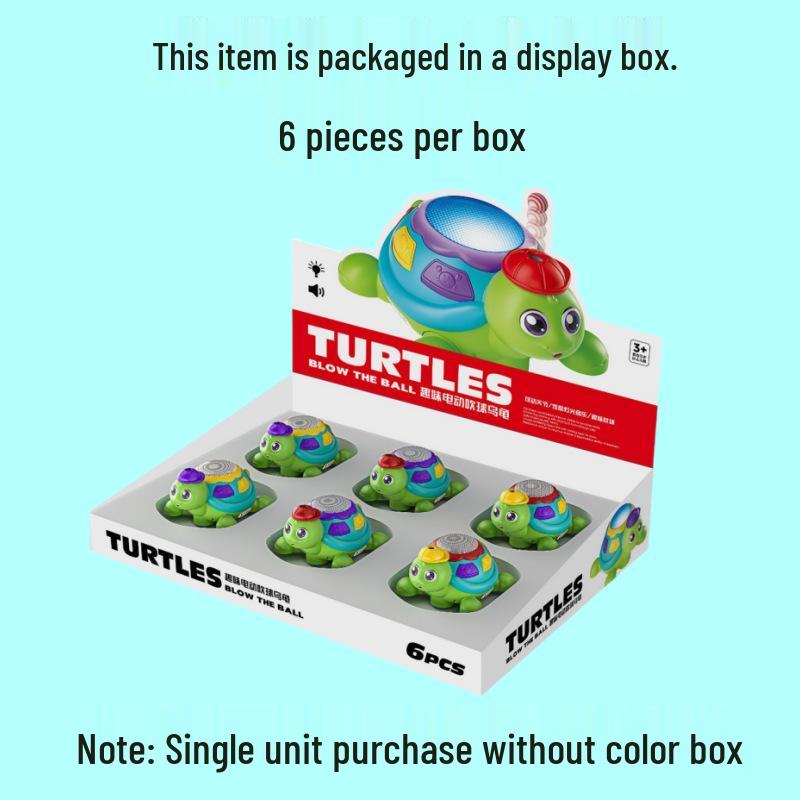 Adorable Electric Blowing Turtle: Children's Educational Light-Up Toy for Birthdays & Kids' Day