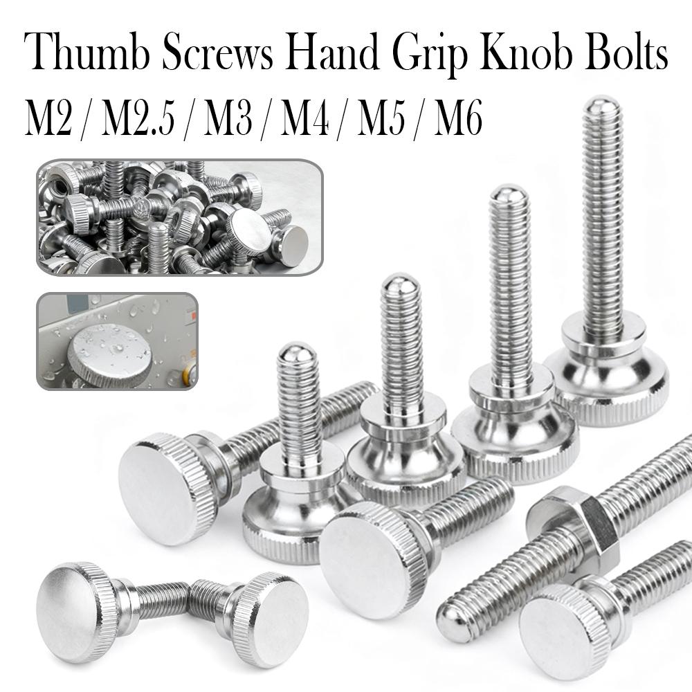 5/10/25pcs 303 Stainlesss Steel Thumb Curtain Wall Glass Lock Screw M2 M2.5 M3 M4 M5 M6 High Head Hand Tighten Adjust Screw