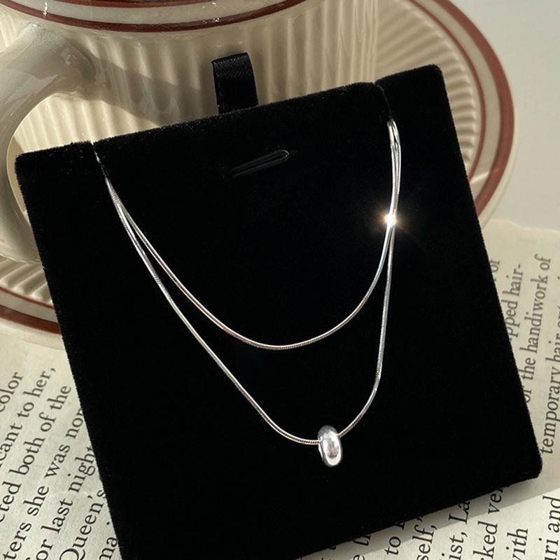 New 925 Sterling Silver Necklace Simple Personality Charm Women's Pendant Geometric Shape Choker Birthday Gift Exquisite Jewelry