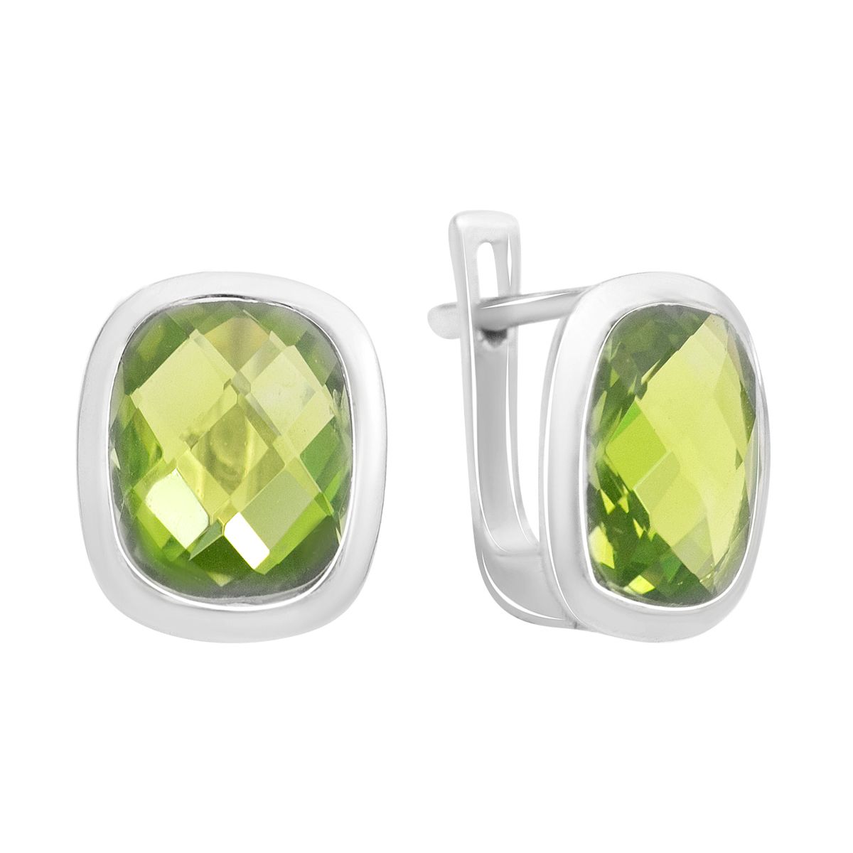 

Срібні сережки з хризолітом 6.567ct (2150718) смарагдовий